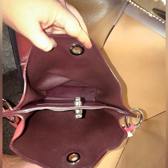 COACH Charlie  Bucket 55200 CONFETTI PINK/BRASS Salmon pink Barbie core - Picture 8 of 13